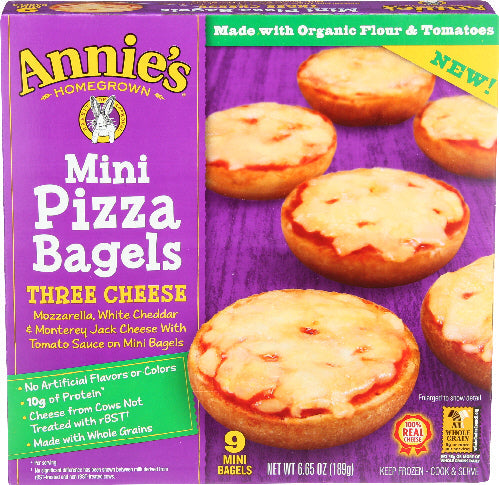 Annies Homegrown Pizza Bagel Mini Cheese 9Ct